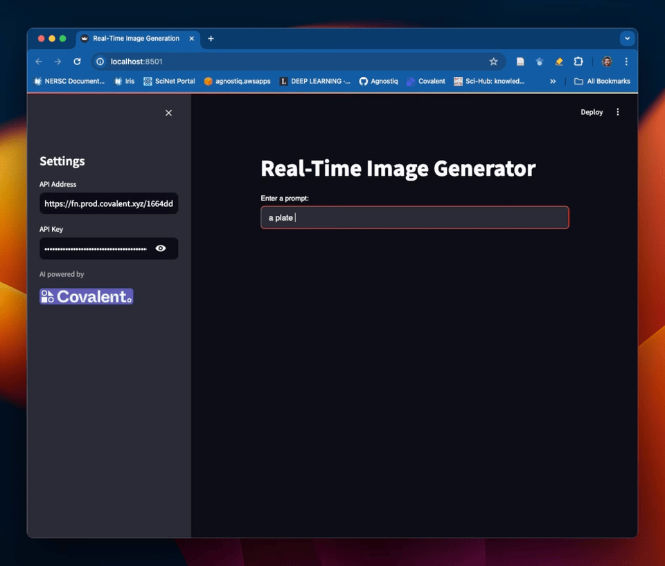 Streamlit Frontend for text-to-image service